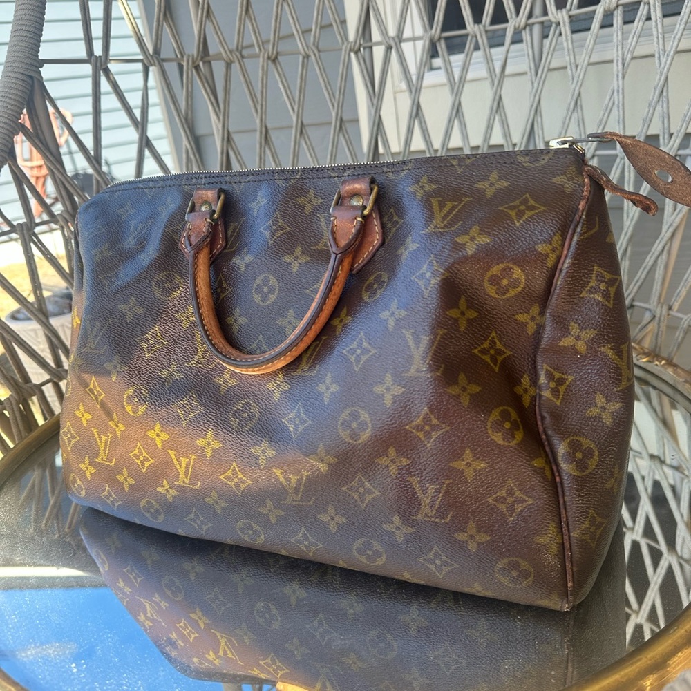 Louis Vuitton Brown Monogram Canvas Speedy 35 Satchel